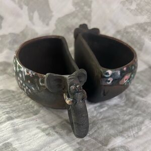 Russian Studio Pottery Elephant Mug Pair